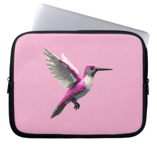 Funda Para Portátil Hummingbird rosa con guijarros