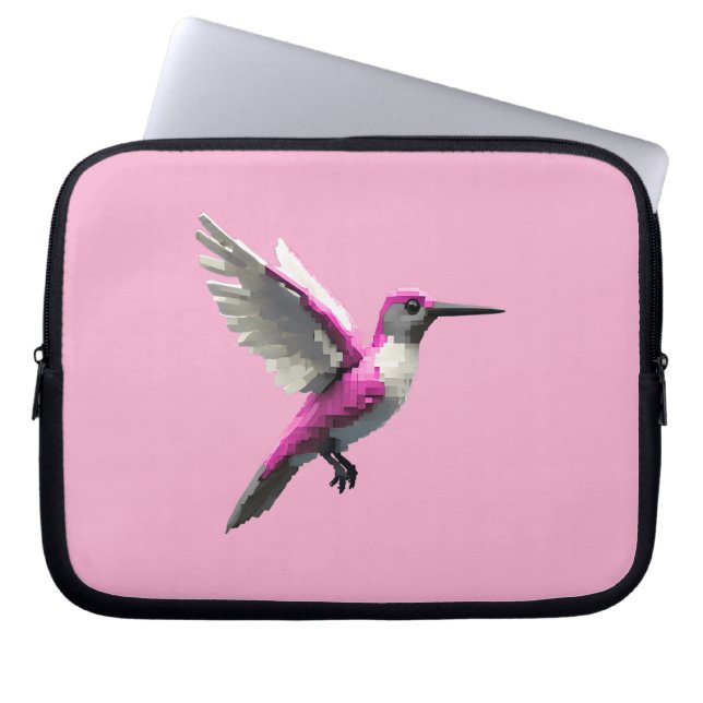 Funda Para Portátil Hummingbird rosa con guijarros (Frente)