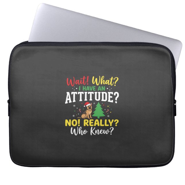 Funda Para Portátil Humor Actitud Perro Navidad (Frente)