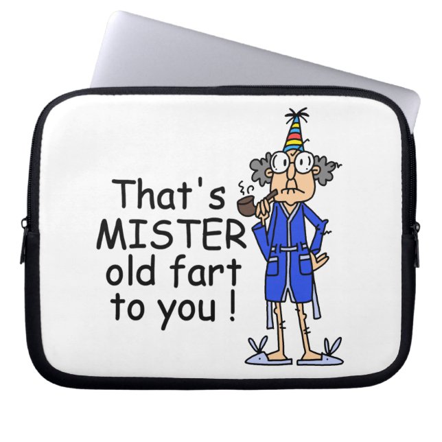 Funda Para Portátil Humor de cumpleaños de Mister Old Fart (Frente)