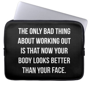 Funda Para Portátil Humor de entrenamiento - cuerpo vs cara - Divertid