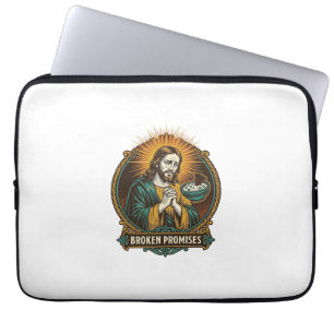 Funda Para Portátil Humor De Fiesta Jesus Chip Roto Atascado En Tazón 