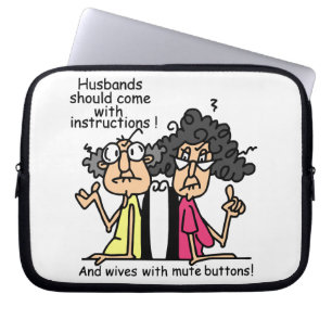 Funda Para Portátil Humor de la actitud de los maridos y de las esposa