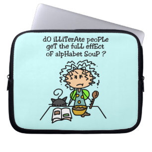 Funda Para Portátil Humor de personas analfabetas