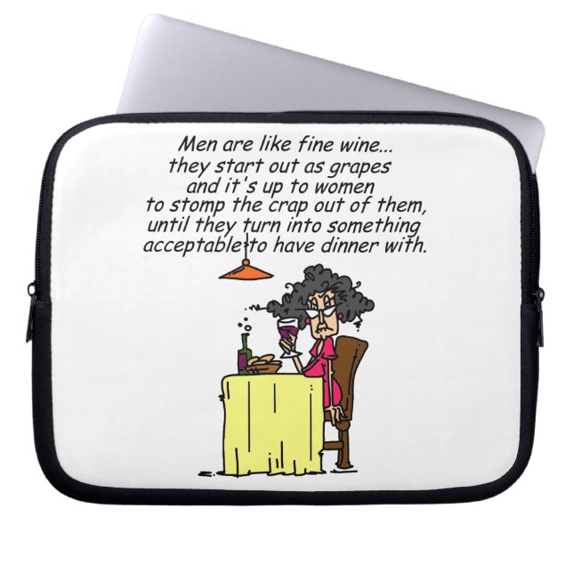Funda Para Portátil Humor de vino masculino y fino (Frente)