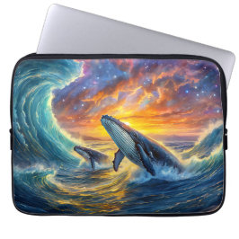 Funda Para Portátil Humpbacks en diseño espacial por Rich AMeN Gill