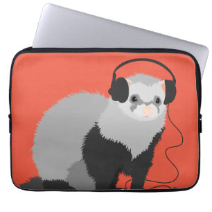 Funda Para Portátil Hurón divertido del amante de la música