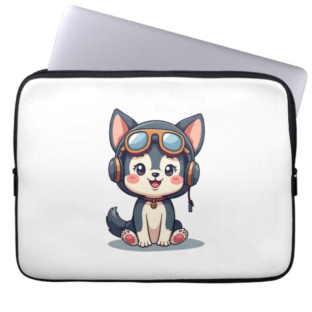 Funda Para Portátil Husky Pilot Dog Lover Malamute (Frente)