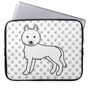 Funda Para Portátil Husky Siberiano Blanco Perro De Dibujos Animados L