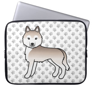 Funda Para Portátil Husky Siberiano Rojo Claro Perro De Dibujos Animad