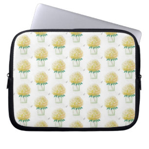 Funda Para Portátil Hydrangea amarilla
