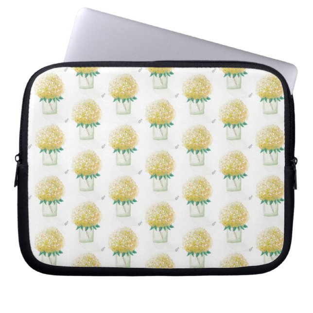 Funda Para Portátil Hydrangea amarilla (Frente)