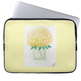 Funda Para Portátil Hydrangea amarilla