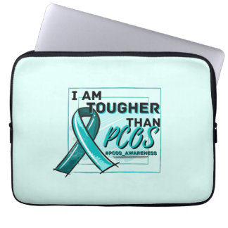 Funda Para Portátil I AM TOUGHER THAN PCOS PCOS AWARENESS Teal Ribbon