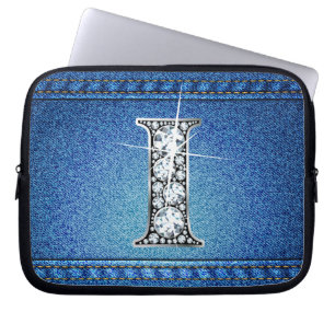 Funda Para Portátil I Faux "Diamond" Denim Stitling Electronics Bag