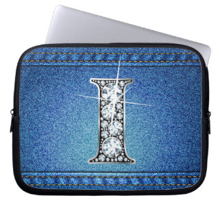 Funda Para Portátil I Faux "Diamond" Denim Stitling Electronics Bag