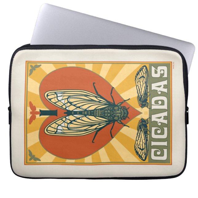 Funda Para Portátil I Heart Cicadas (Frente)