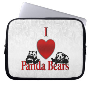 Funda Para Portátil I Heart Panda Bears Fun