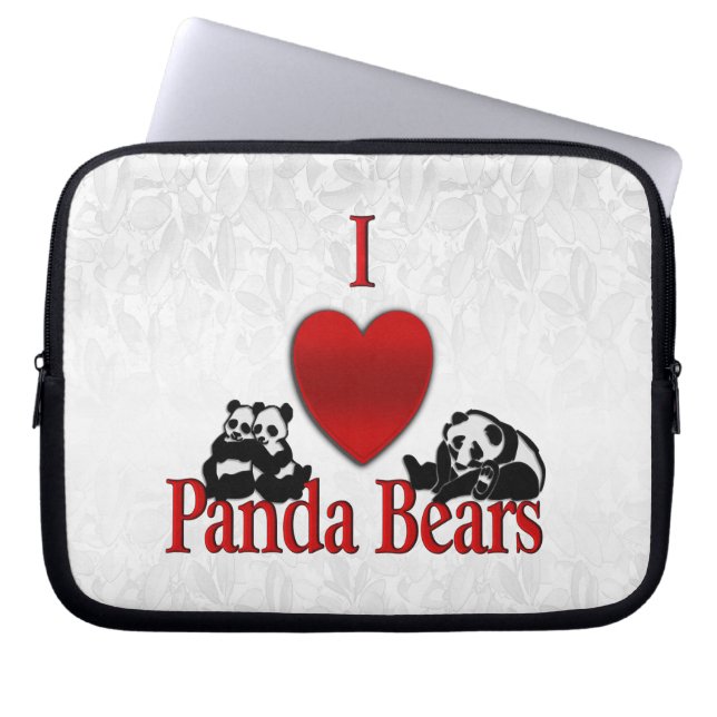 Funda Para Portátil I Heart Panda Bears Fun (Frente)