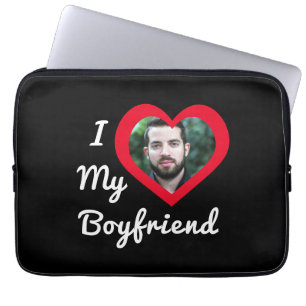 Funda Para Portátil I Love My Boyfriend Bae Personalized Custom Photo