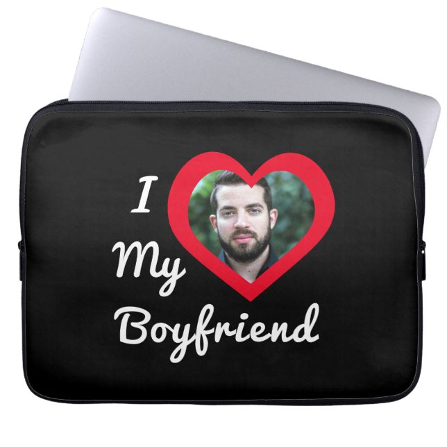 Funda Para Portátil I Love My Boyfriend Bae Personalized Custom Photo (Frente)