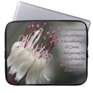 Funda Para Portátil I Peter 4:13 Floral Inspiradora