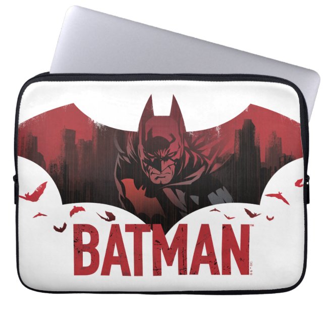 Funda Para Portátil Icono de Batman Crimson Gotham (Frente)