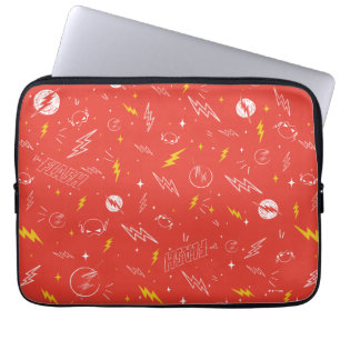 Funda Para Portátil Icono de relámpago de Flash y patrón de garabatos