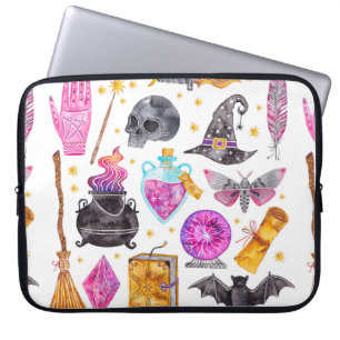 Funda Para Portátil Iconos de magia de acuarela. Dibujado a mano, gara