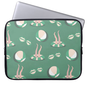 Funda Para Portátil Iconos de verano: repetición sin foco vintage