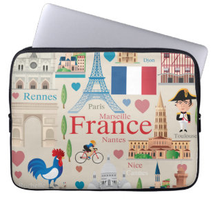 Funda Para Portátil Iconos lindos de Francia