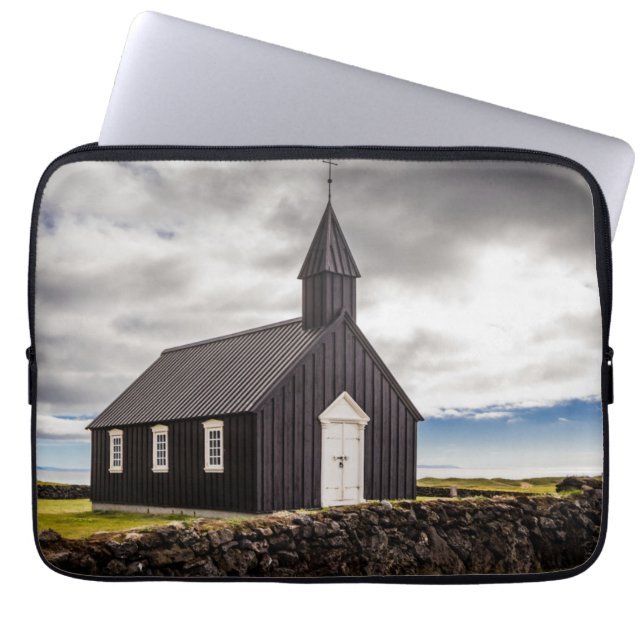 Funda Para Portátil Iglesia Negra De Budir, Islandia (Frente)