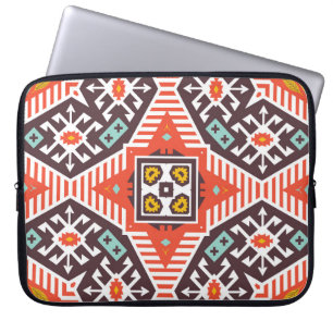 Funda Para Portátil Ikat Aztec: Textura de rayas étnicas