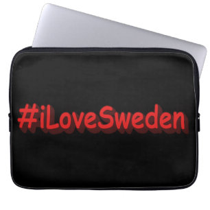 Funda Para Portátil "iLoveSweden" (Yo amo Suecia) diseño bonito. ¡Hazt