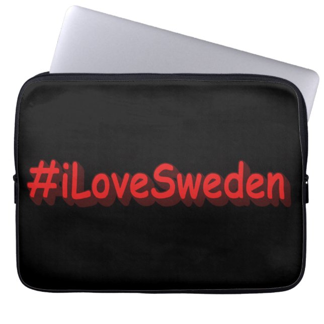 Funda Para Portátil "iLoveSweden" (Yo amo Suecia) diseño bonito. ¡Hazt (Frente)