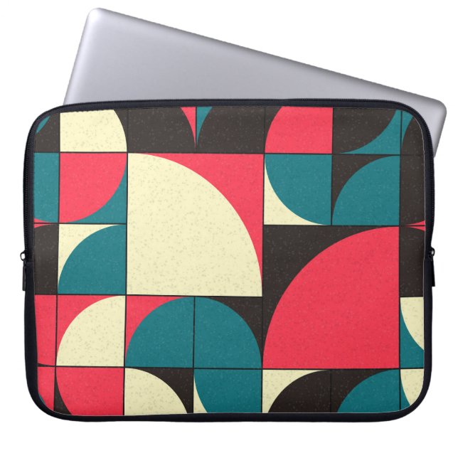 Funda Para Portátil Ilustración abstracta geométrica de arte computaci (Frente)