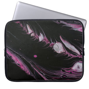 Funda Para Portátil Ilustracion abstracto púrpura y negro