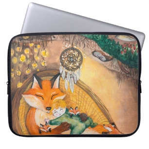 Funda Para Portátil ilustracion acuarela de un zorro de papá burrow en