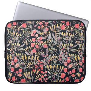 Funda Para Portátil ilustracion acuarela flores de patrón sin soldadur