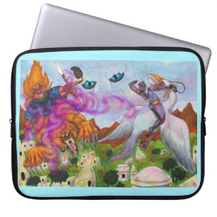 Funda Para Portátil Ilustracion acuático Fantasy Warrior monta león