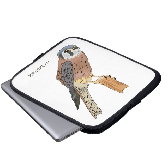 Funda Para Portátil Ilustracion americano de aves de Kestrel (Inferior anverso)