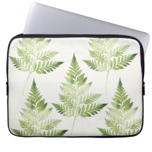 Funda Para Portátil Ilustracion botánico del Fern Verde minimalista