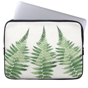 Funda Para Portátil Ilustracion botánico del Fern Verde minimalista