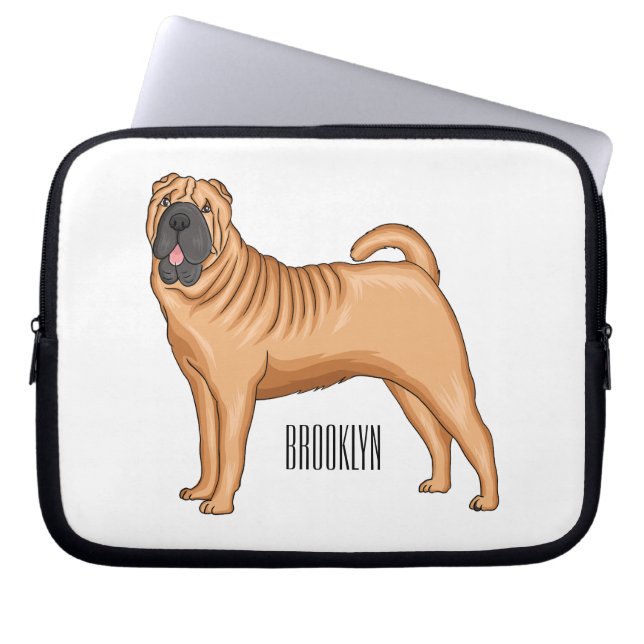 Funda Para Portátil Ilustracion chino de personalizado de perro Shar-P (Frente)