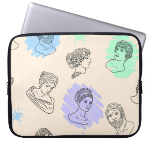 Funda Para Portátil Ilustracion con los contornos de las estatuas grie