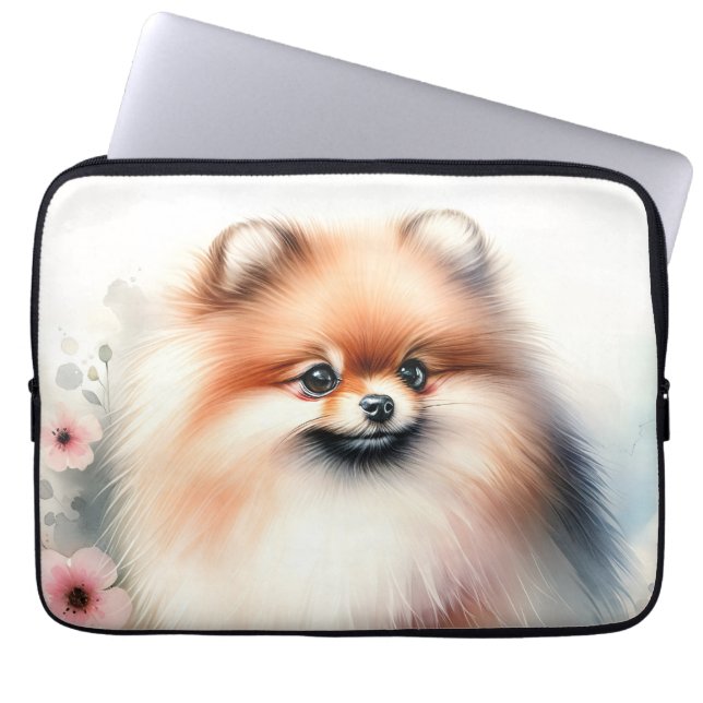 Funda Para Portátil Ilustracion cutáneo de pomerania (Frente)