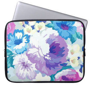 Funda Para Portátil Ilustracion de acuarelas de las flores de verano