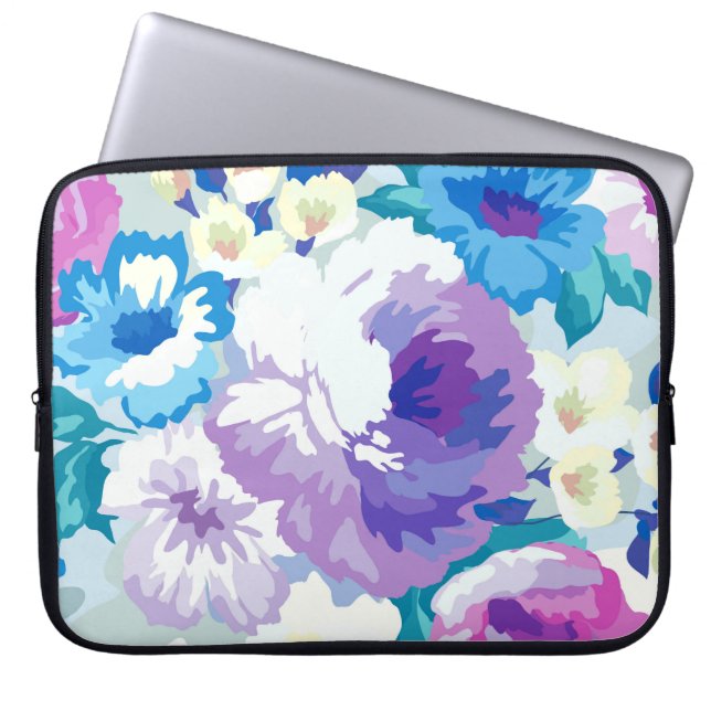 Funda Para Portátil Ilustracion de acuarelas de las flores de verano (Frente)