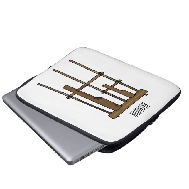 Funda Para Portátil Ilustracion de Angklung personalizado (Inferior anverso)