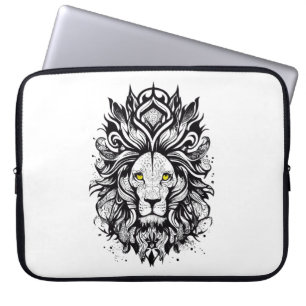 Funda Para Portátil Ilustracion de arte de animales salvajes de león
